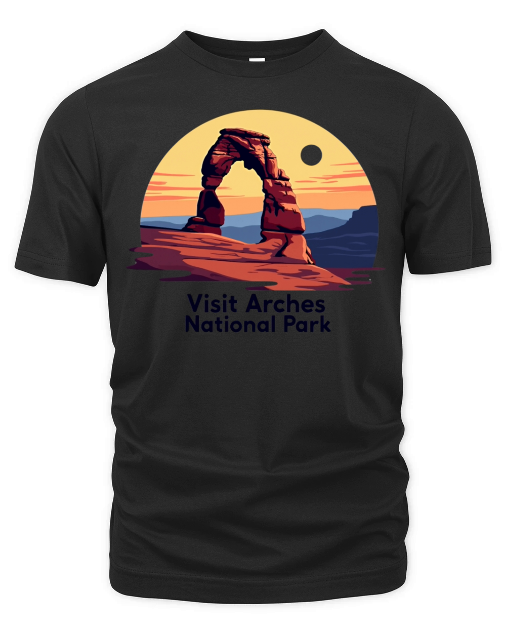 Visit Arches National Park Retro Illustraion V 01 Organic Unisex T-shirt