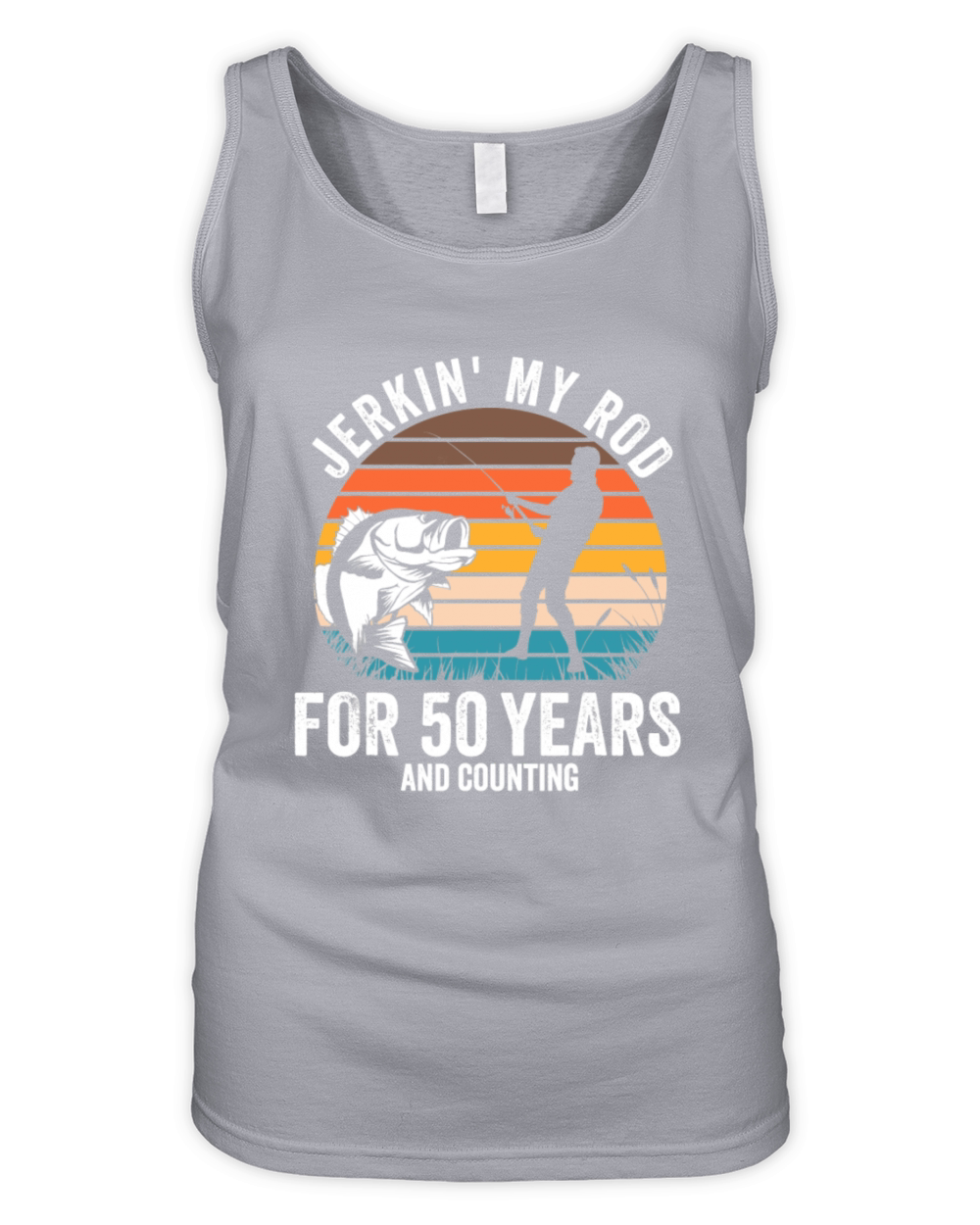 50th Birthday Gift for Fisherman Men Funny Fishing Organic Women's Tank Top