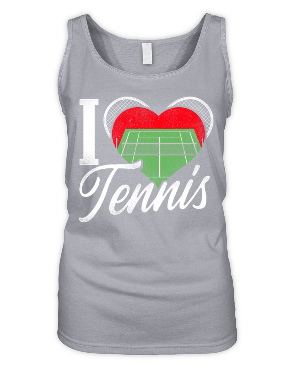 Funny Tennis Player Racket Heart I Organic Women's Tank Top