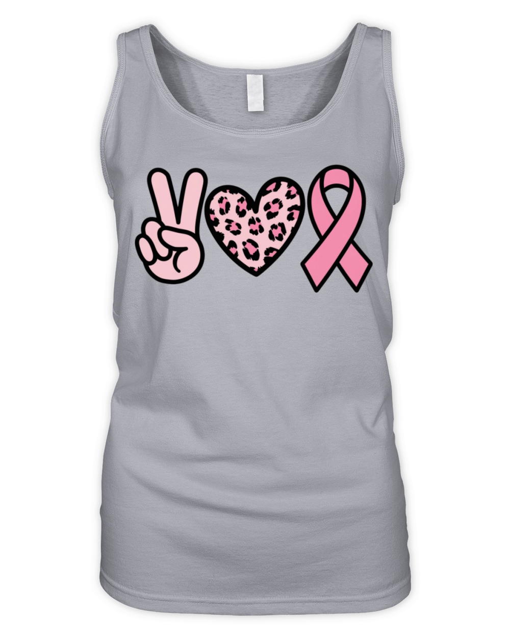 Peace Heart Pink Ribbon Cancer Support Organic Women's Tank Top