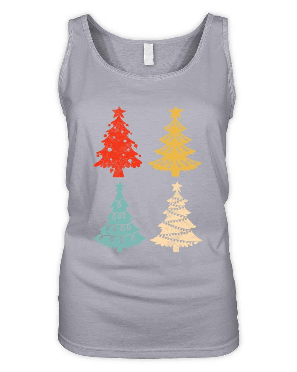 Vintage Christmas Tree Funny Retro Gift Organic Women's Tank Top