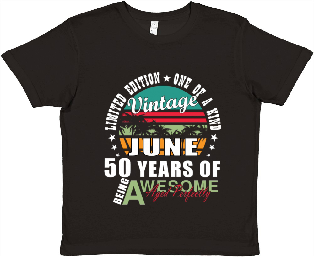 50th birthday 50 years June 1974 Premium Kids Crewneck T-shirt