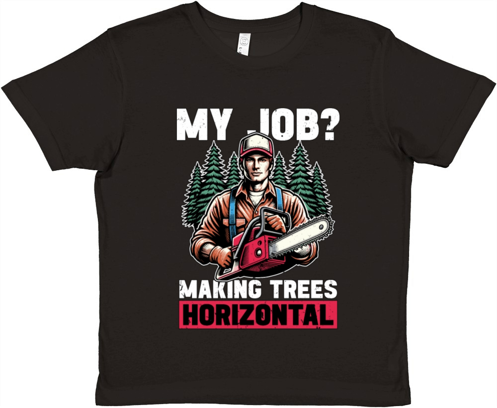 Logging My Job Making Trees Woodworking Logger Premium Kids Crewneck T-shirt