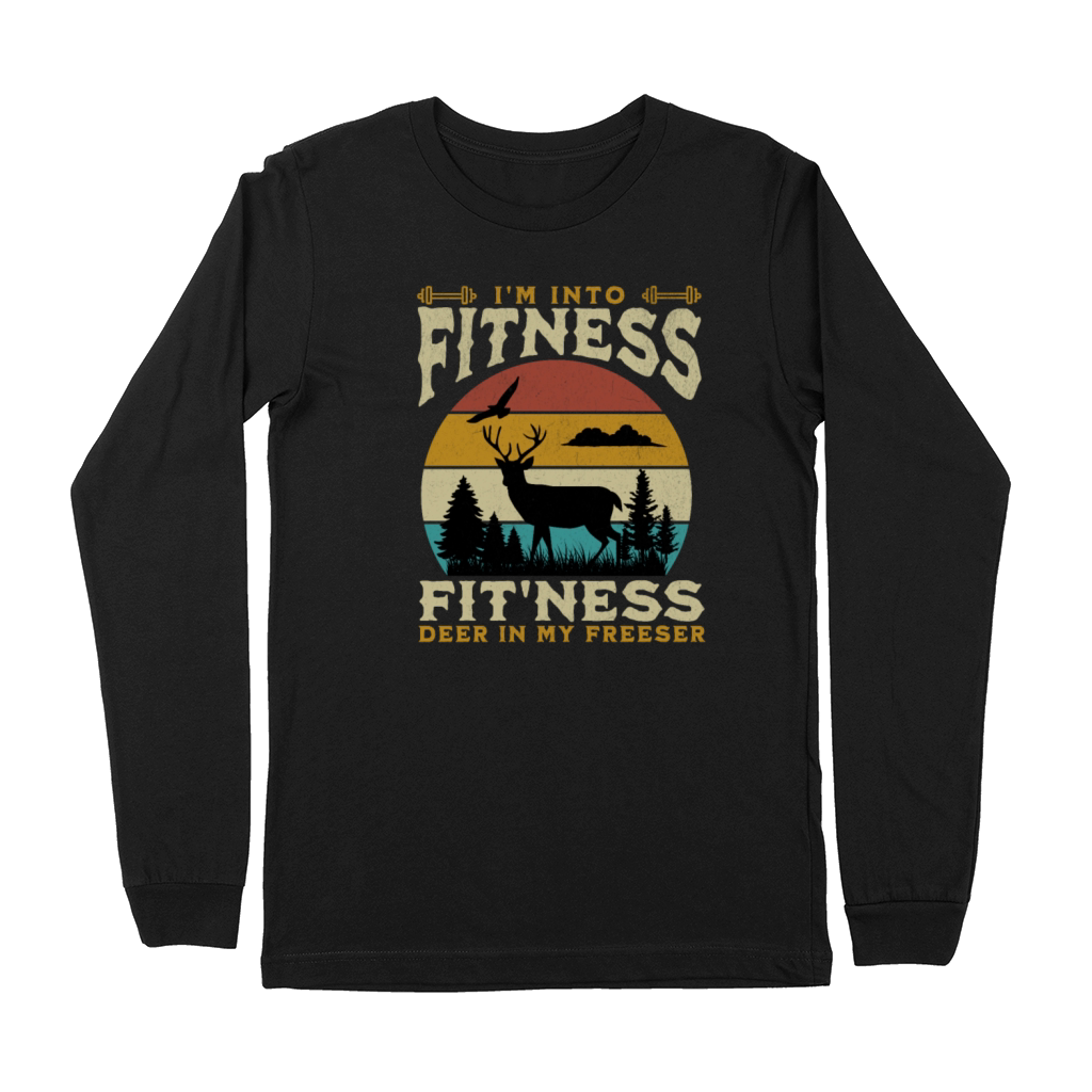 Im Into Fitness Deer Freezer Funny Hunter For Dad Premium Long Sleeve
