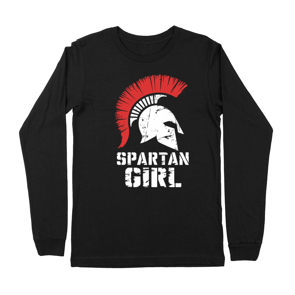 Spartan Girl Warrior Helmet Strong Women Vintage Premium Long Sleeve