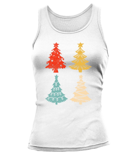 Vintage Christmas Tree Funny Retro Gift Tank top Woman