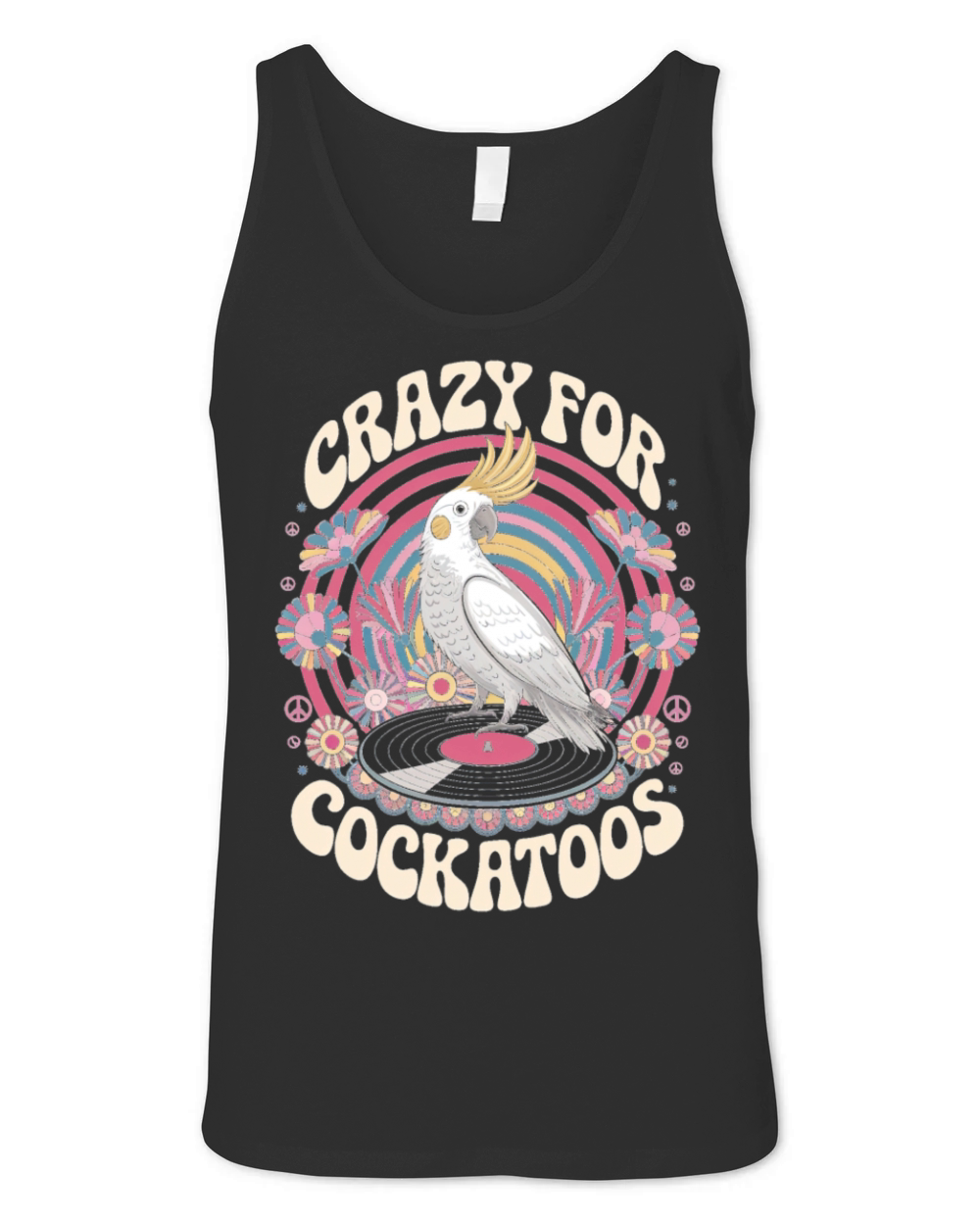 Crazy For Cockatoos Vintage Vibe Art Unisex Jersey Tank