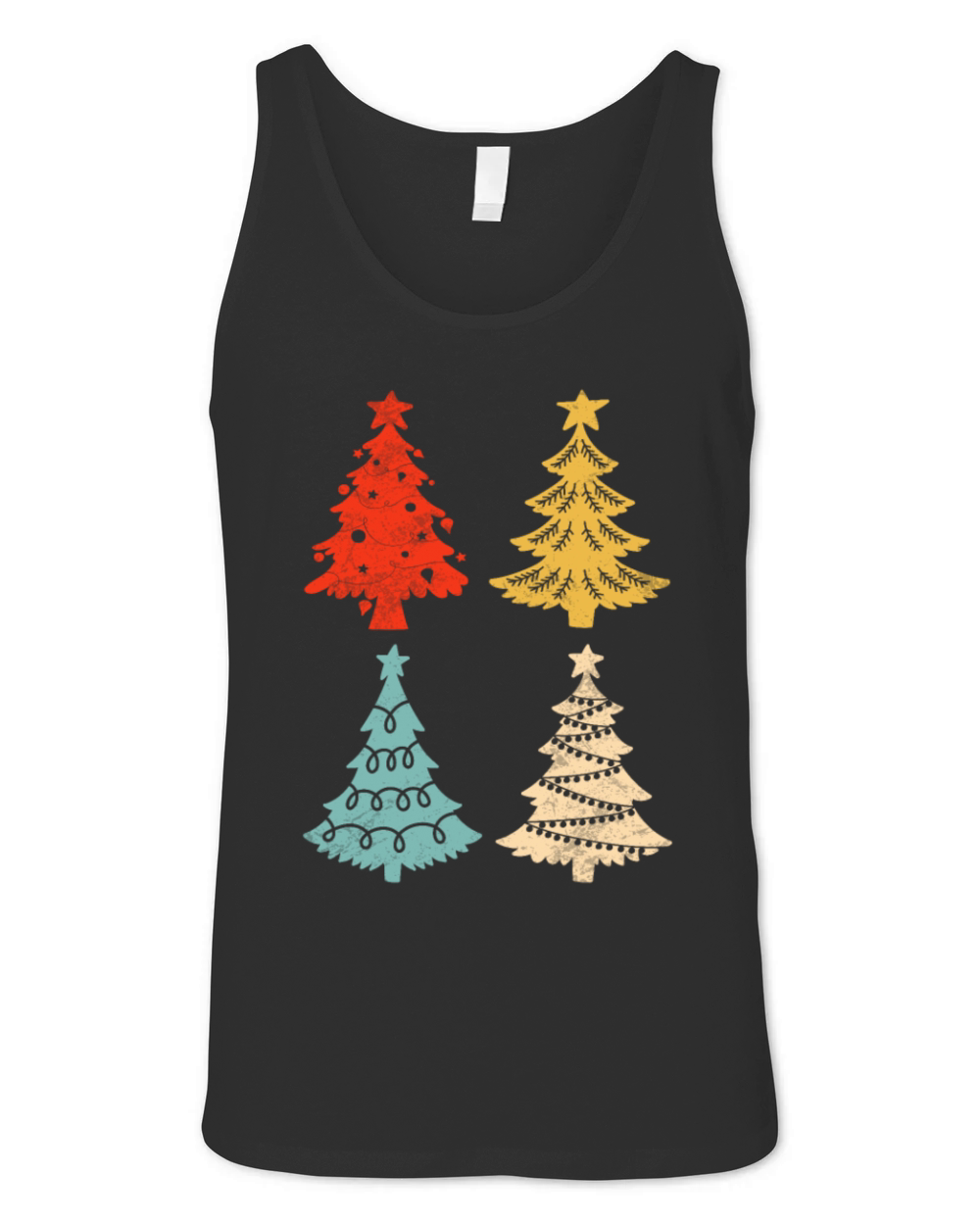 Vintage Christmas Tree Funny Retro Gift Unisex Jersey Tank