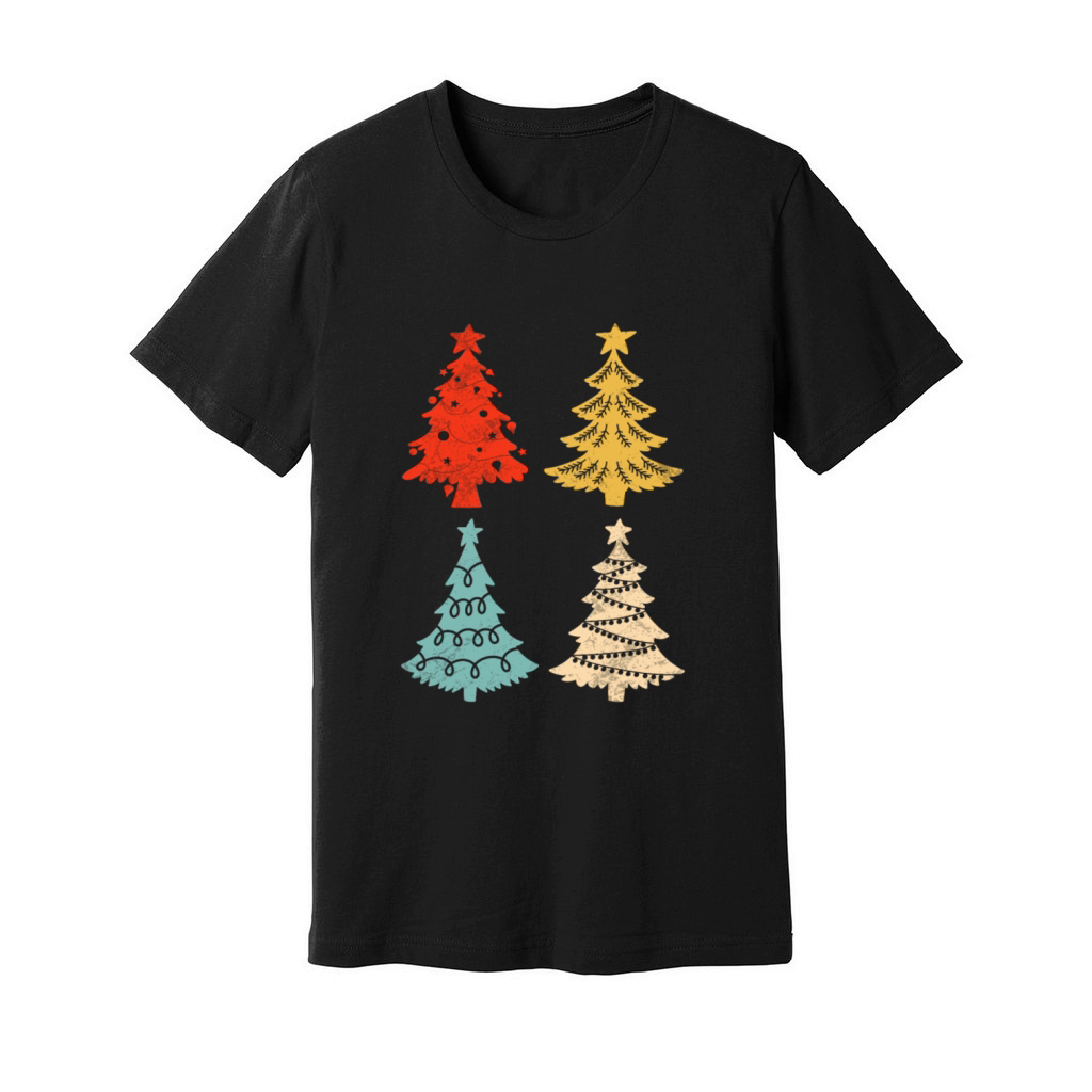 Vintage Christmas Tree Funny Retro Gift Unisex Jersey Tee