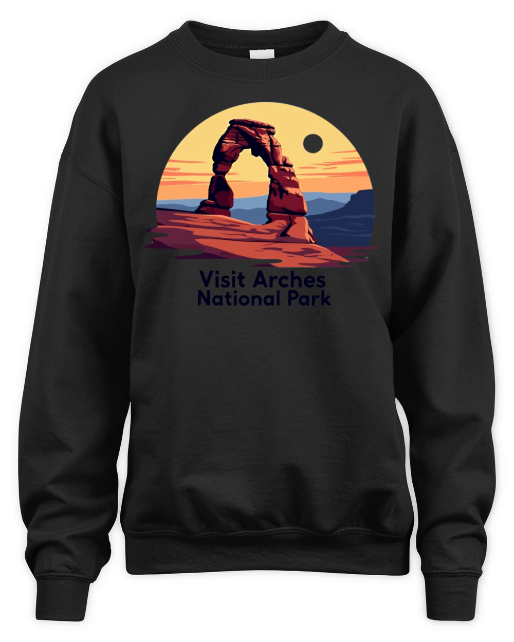 Visit Arches National Park Retro Illustraion V 01 Unisex Premium Crewneck Sweatshirt