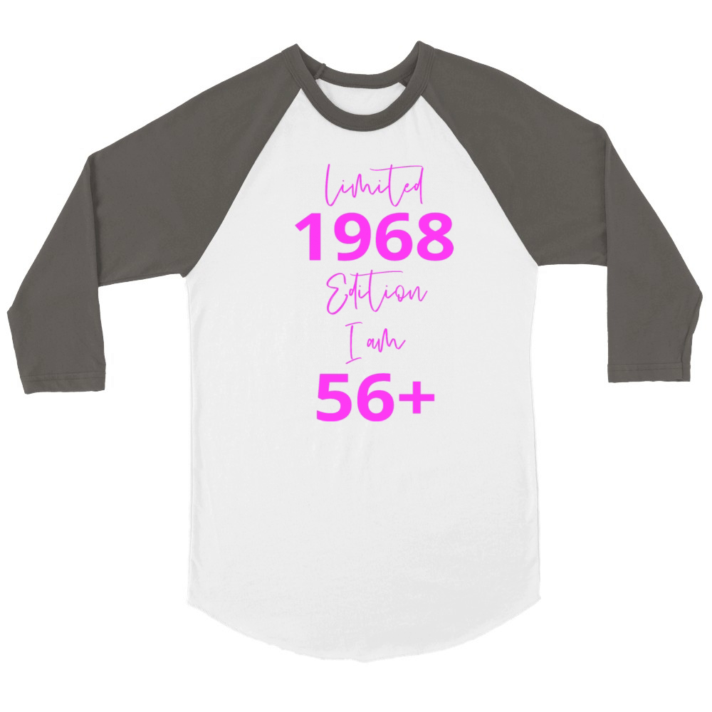 56th Birthday girl for Women Ladies old Unisex ¾ sleeve Raglan T-shirt
