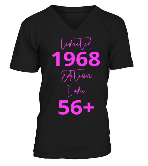 56th Birthday girl for Women Ladies old V-Neck T-shirt