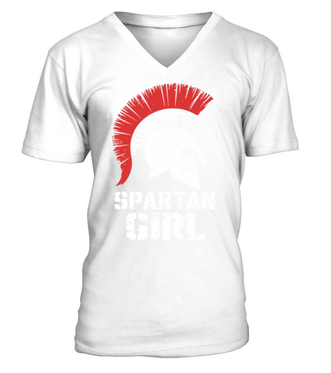 Spartan Girl Warrior Helmet Strong Women Vintage V-Neck T-shirt