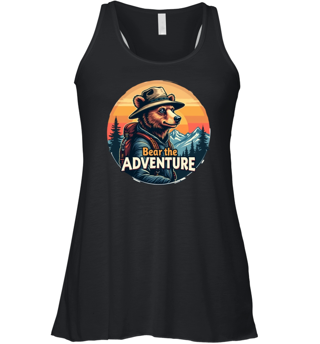 Bear Adventure Retro Bear Sunset Women's Flowy Tank Top