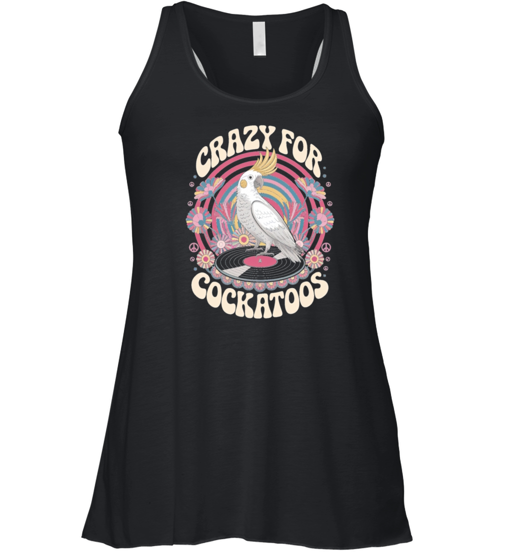 Crazy For Cockatoos Vintage Vibe Art Women's Flowy Tank Top