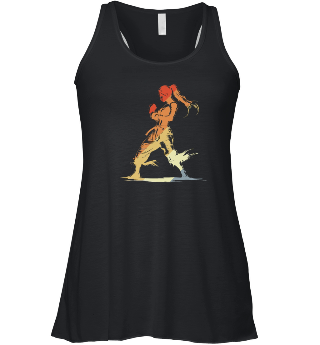 Vintage Kickboxing Girl Women's Flowy Tank Top