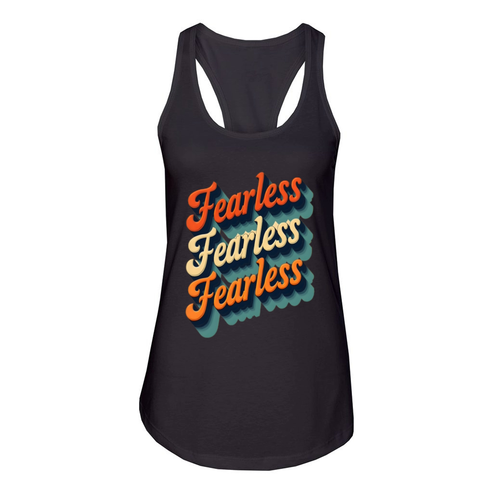 Fearless Retro Vintage Typography Women's Racerback Tank