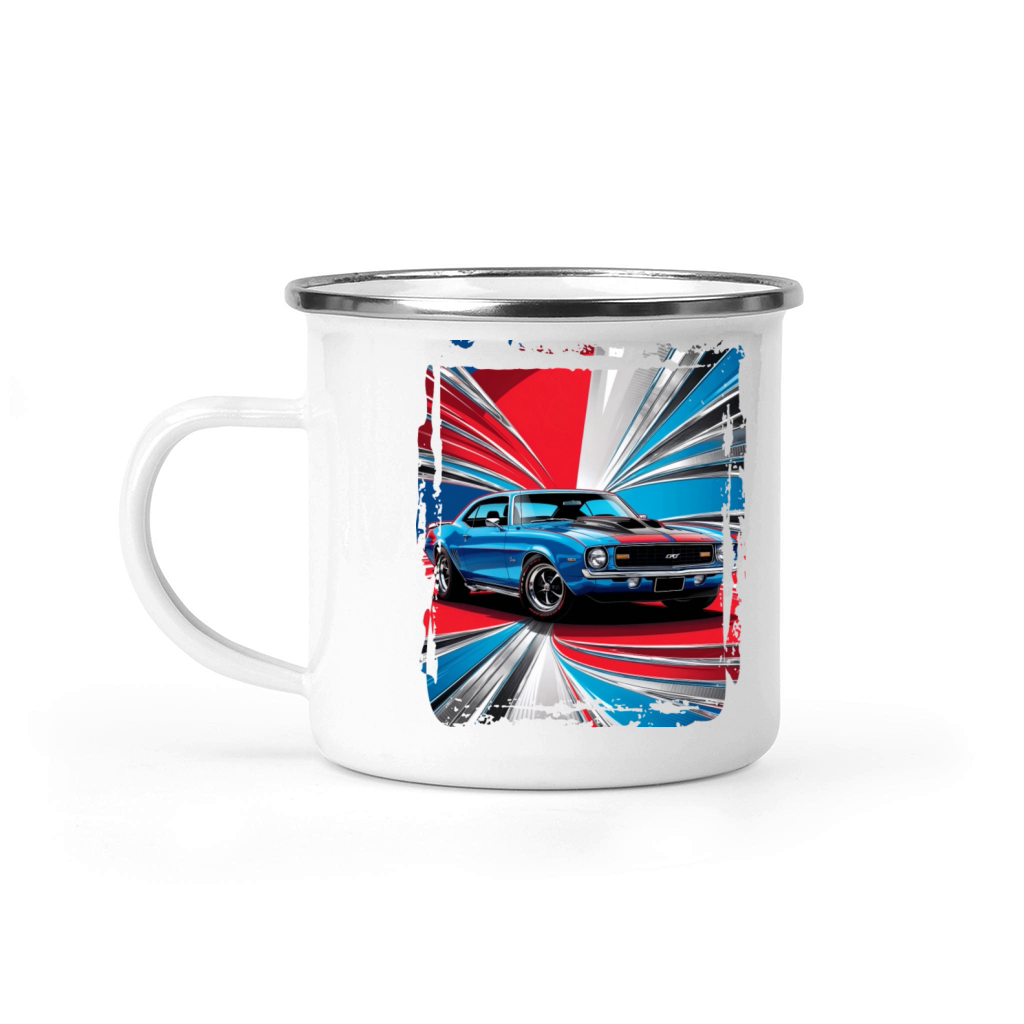 Beautiful American Muscle Car Route 66 Colorful Camping Mug