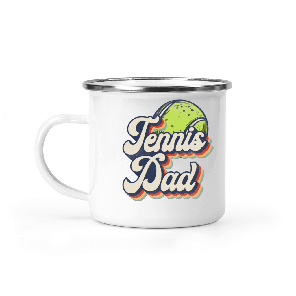 Funny Tennis Player Racket Retro Camping Mug