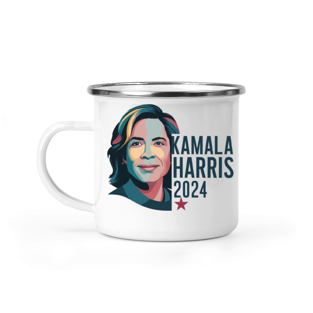 Vintage Kamala Harris 2024 For President Election Camping Mug