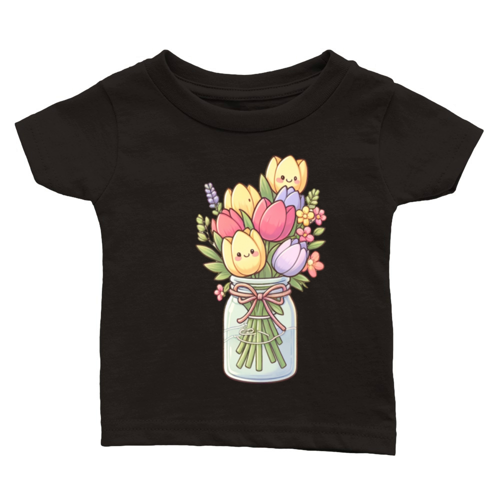 Garden lover gift-Tulip Bouquet in a Mason Jar Classic Baby Crewneck T-shirt