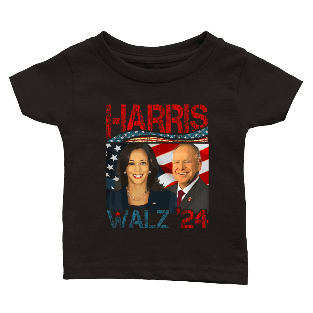 Harris Walz Waltz 2024 Retro Vintage Distressed Classic Baby Crewneck T-shirt