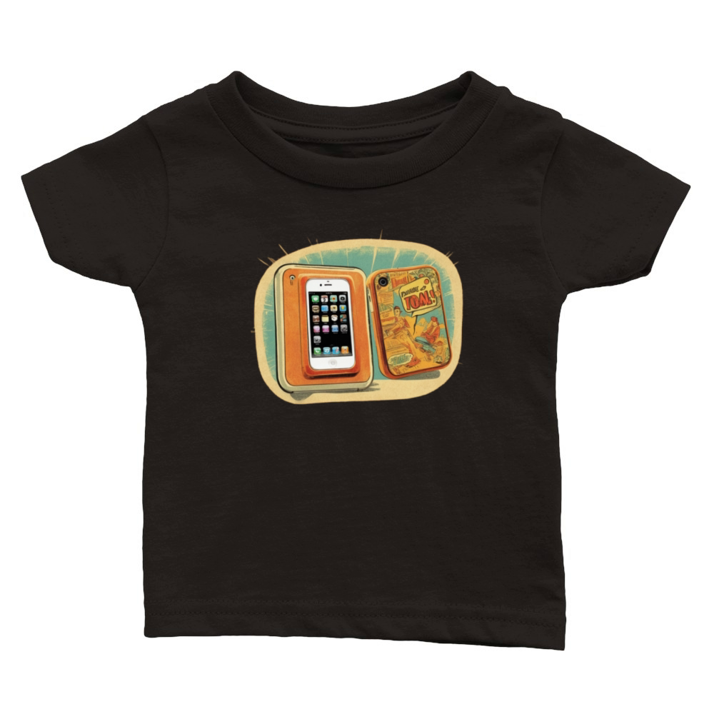 Retro Comic iPhone 3GS Tee - Vintage Tech Vibes Classic Baby Crewneck T-shirt