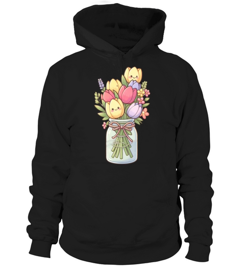 Garden lover gift-Tulip Bouquet in a Mason Jar Hoodie Unisex