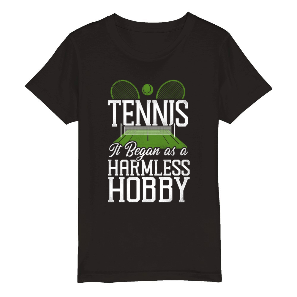 Funny Tennis Player Racket Tennis Organic Kids Crewneck T-shirt