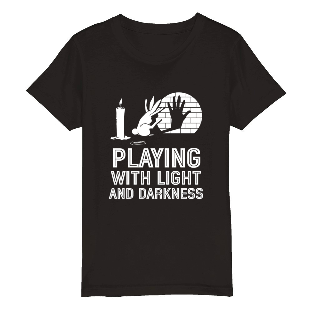 Playing With Light And Darkness Shadow Organic Kids Crewneck T-shirt