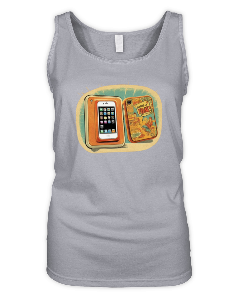 Retro Comic iPhone 3GS Tee - Vintage Tech Vibes Organic Women's Tank Top