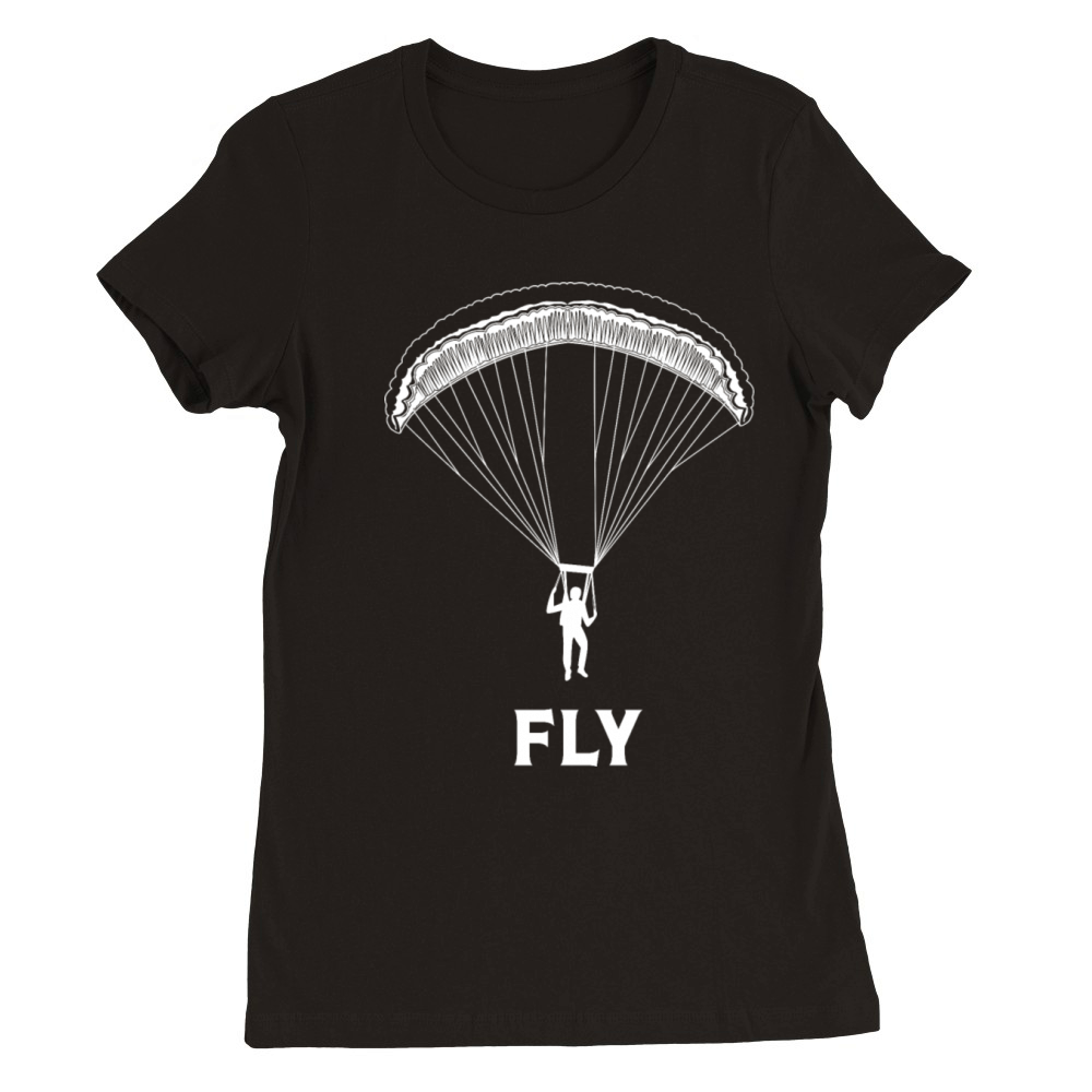 Vintage Paragliding Pilot Fly Paraglider Premium Womens Crewneck T-shirt