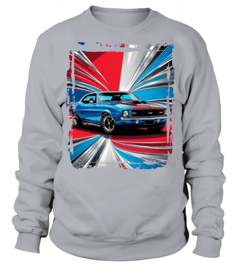 Beautiful American Muscle Car Route 66 Colorful Sweatshirt Unisex