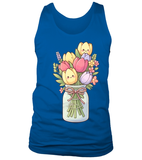 Garden lover gift-Tulip Bouquet in a Mason Jar Tank Top Unisex