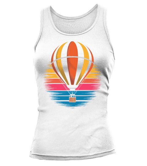 Hot Air Balloon Retro Sunset Vintage Adventure In Tank top Woman