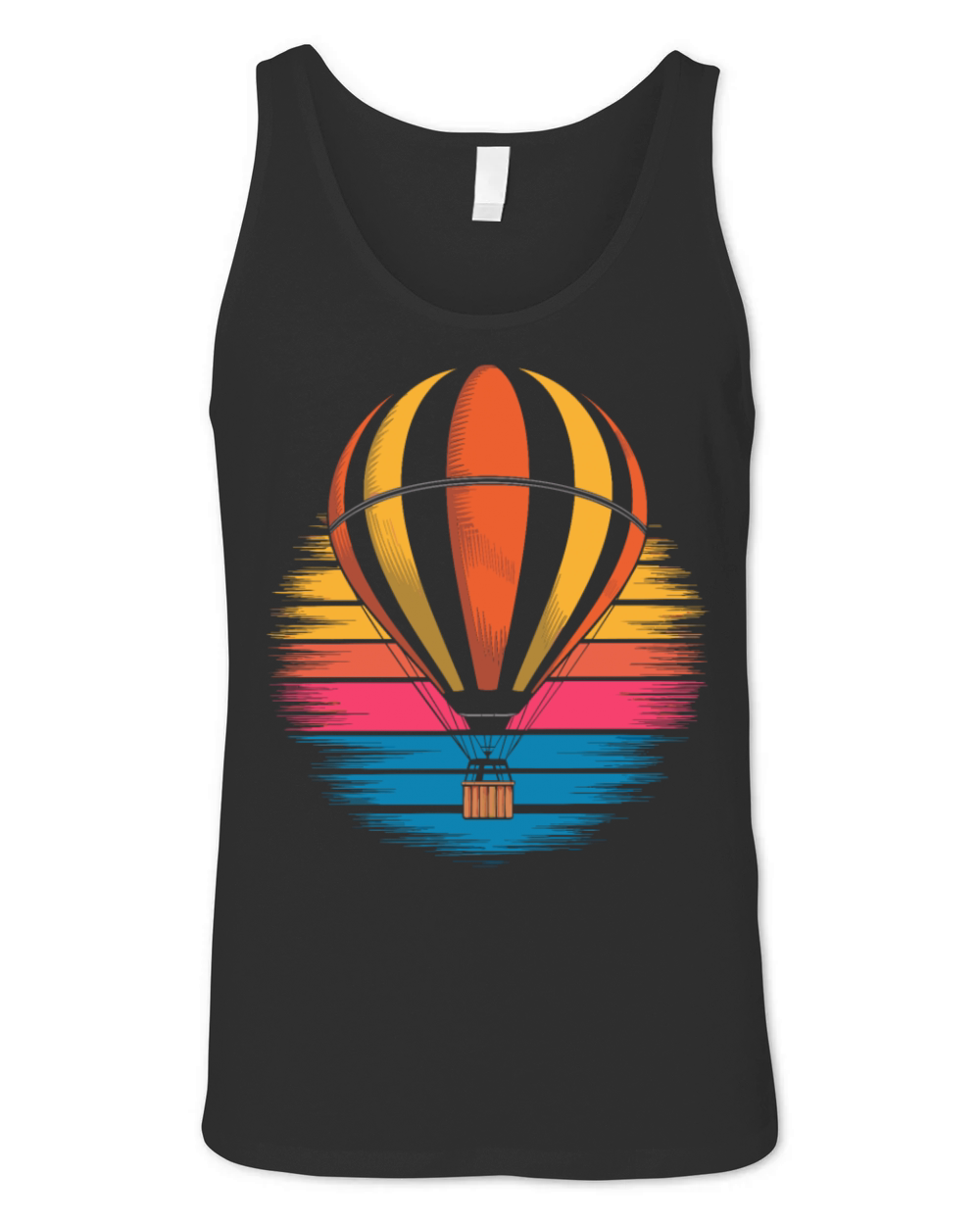 Hot Air Balloon Retro Sunset Vintage Adventure In Unisex Jersey Tank
