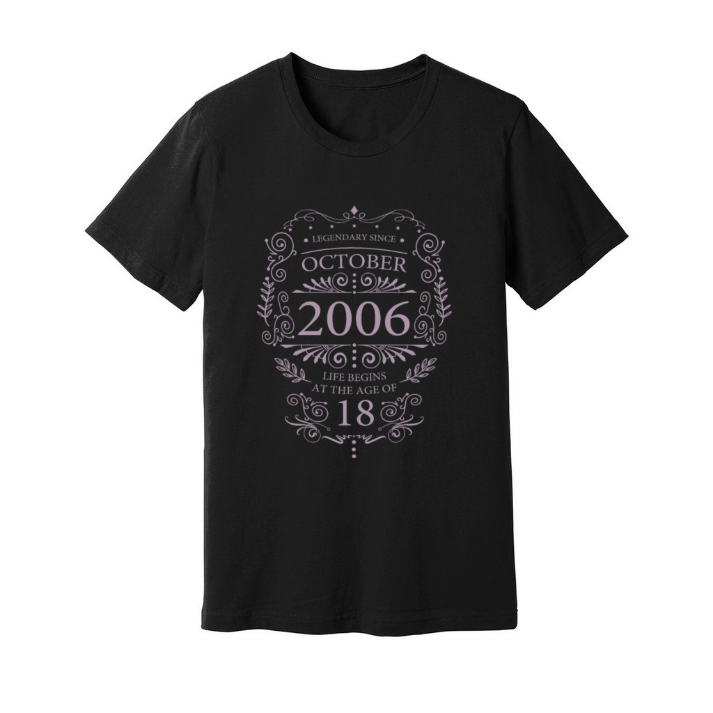 18th Birthday Legendary Vintage October 2006 Unisex Jersey Tee