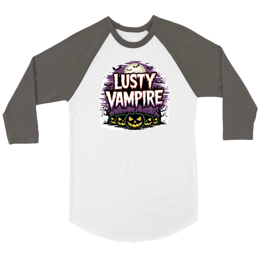 lusty vampire halloween Unisex ¾ sleeve Raglan T-shirt
