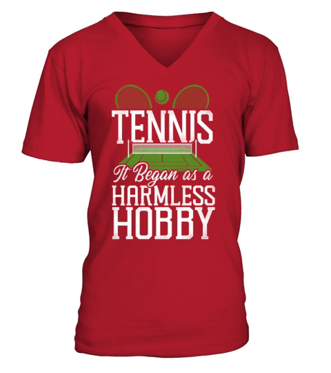 Funny Tennis Player Racket Tennis V-Neck T-shirt