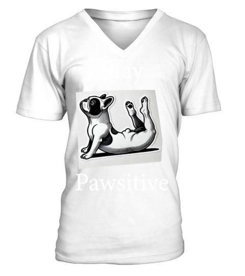 Stay Pawsitive funny V-Neck T-shirt