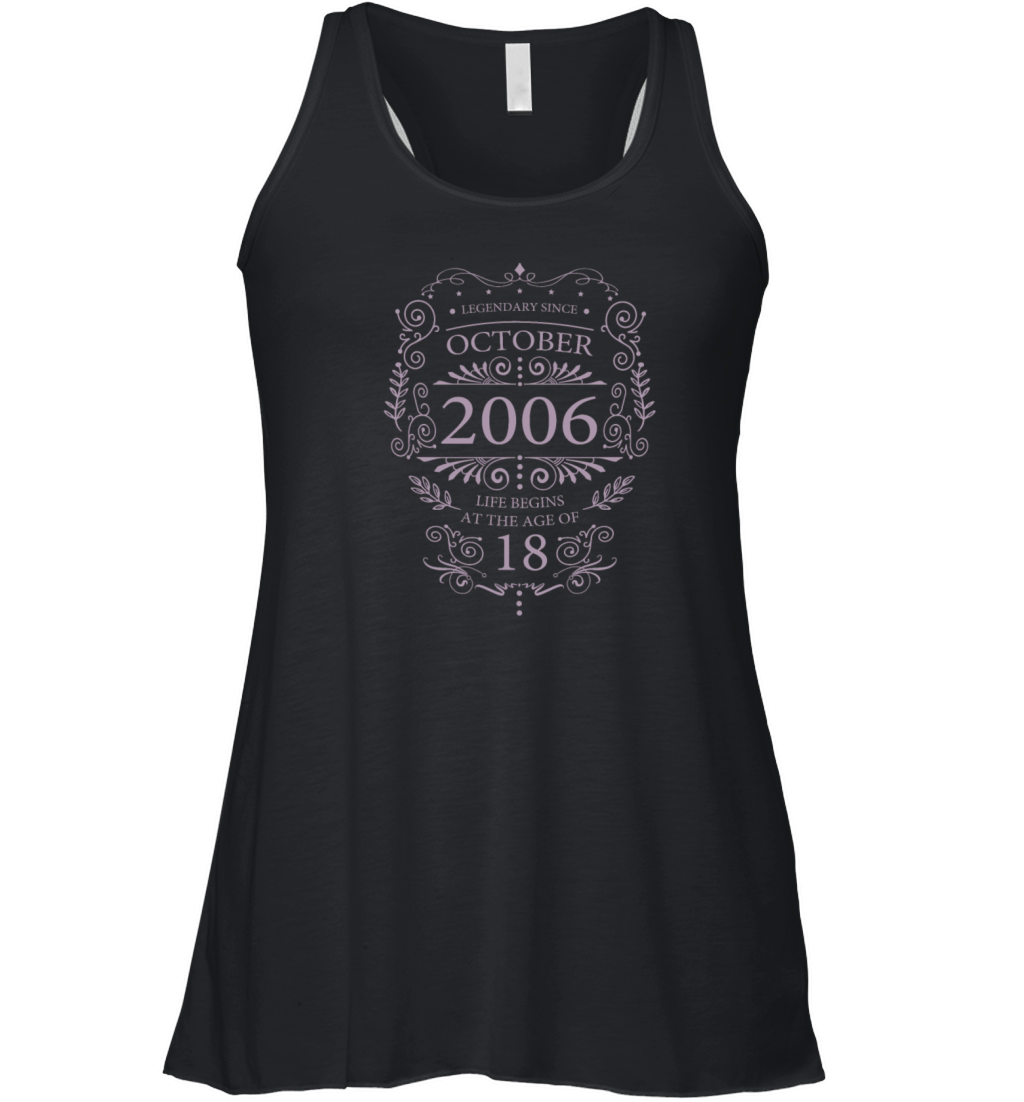 18th Birthday Legendary Vintage October 2006 Women's Flowy Tank Top