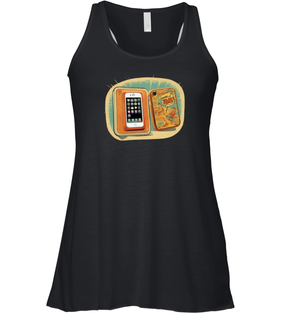 Retro Comic iPhone 3GS Tee - Vintage Tech Vibes Women's Flowy Tank Top