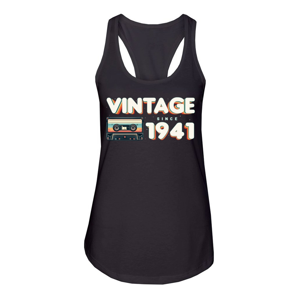 Retro Vintage 1941 Nostalgic Birthday Men Women Women's Racerback Tank