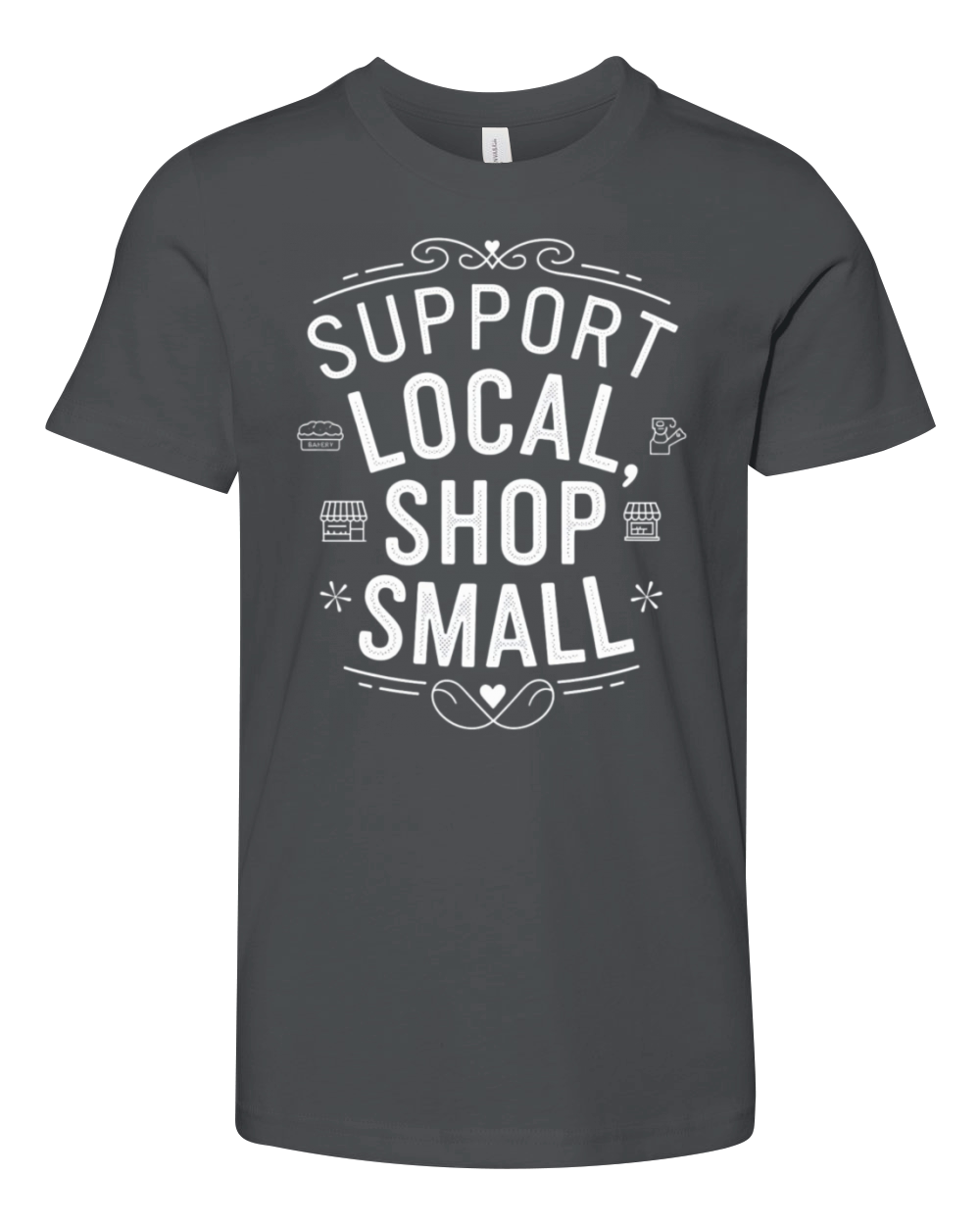 Vintage Style Shop Small Local Business Graphic Youth Unisex Jersey Tee