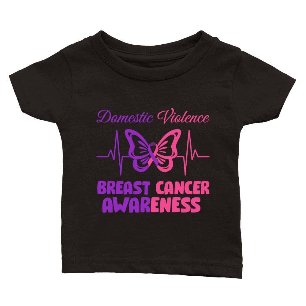 Domestic Violence Breast Cancer Awareness Classic Baby Crewneck T-shirt