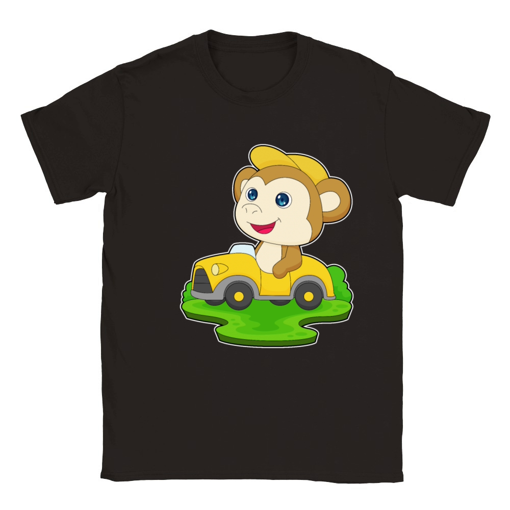 Monkey Car Classic Kids Crewneck T-shirt