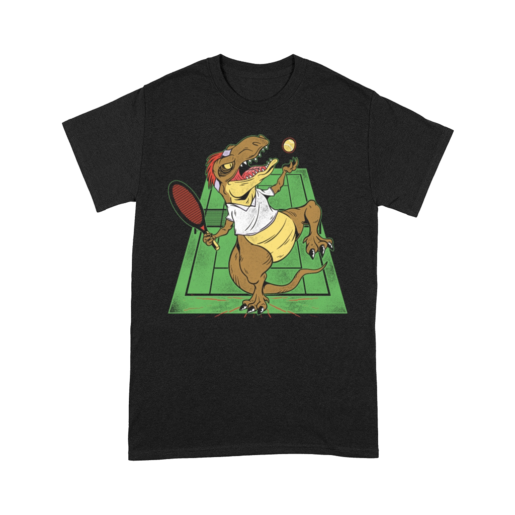 Funny Tennis Player Racket T-Rex Comfort T-shirt