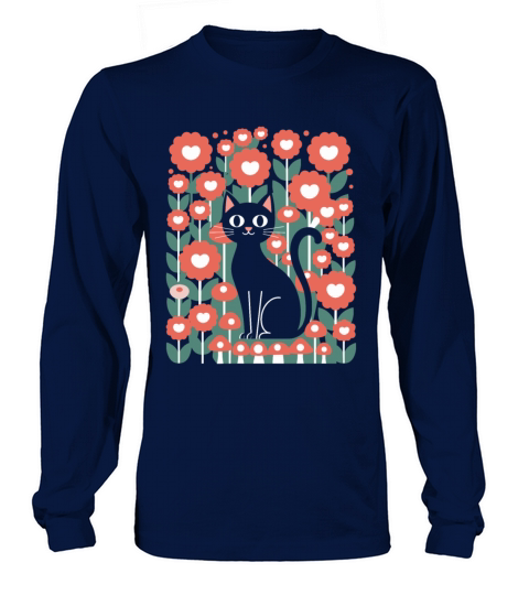 Cottagecore Cat in Floral Long sleeved Unisex