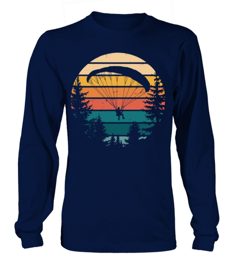 Vintage Paragliding Scenic Sunset Over Forest Long sleeved Unisex