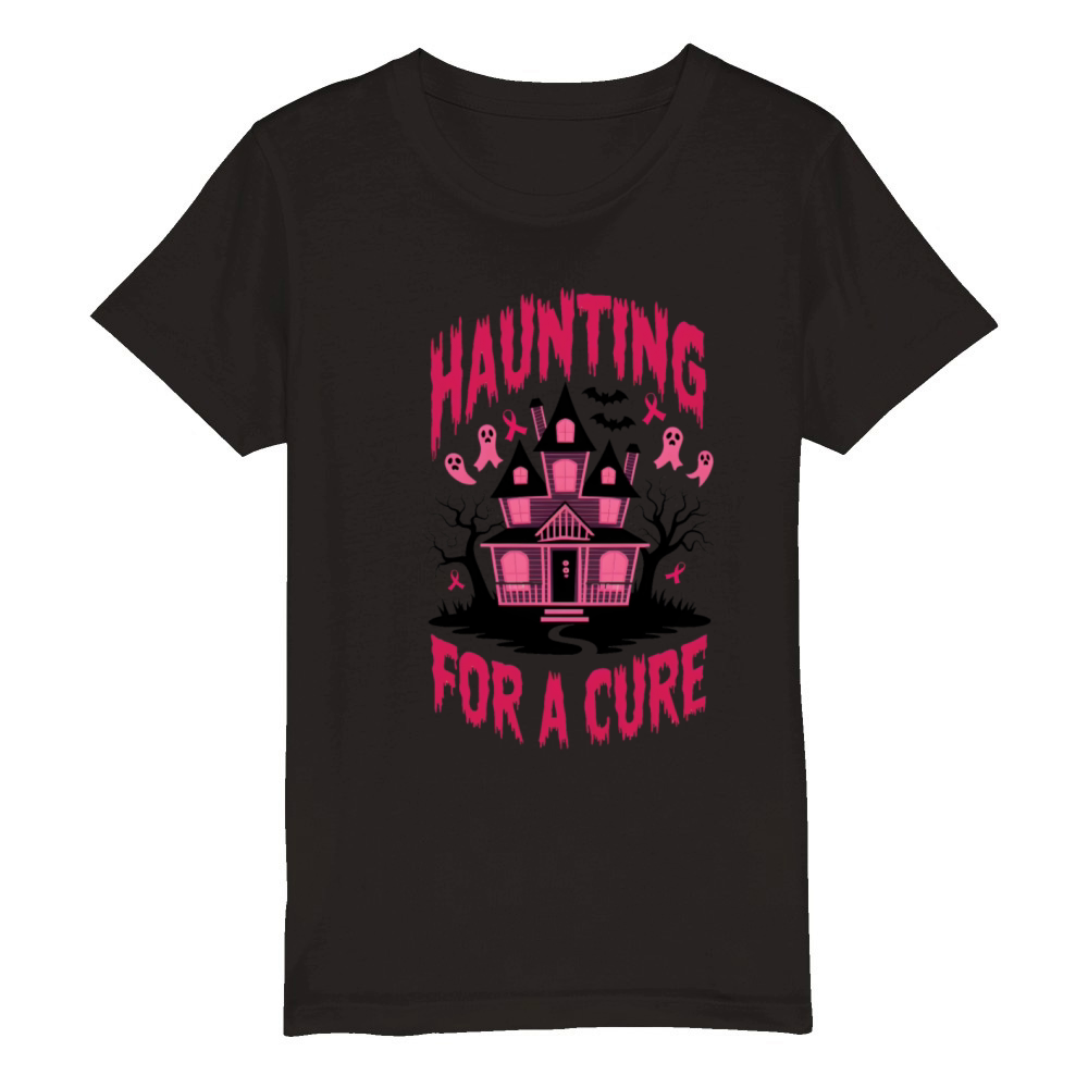 Haunting For A Cure Organic Kids Crewneck T-shirt